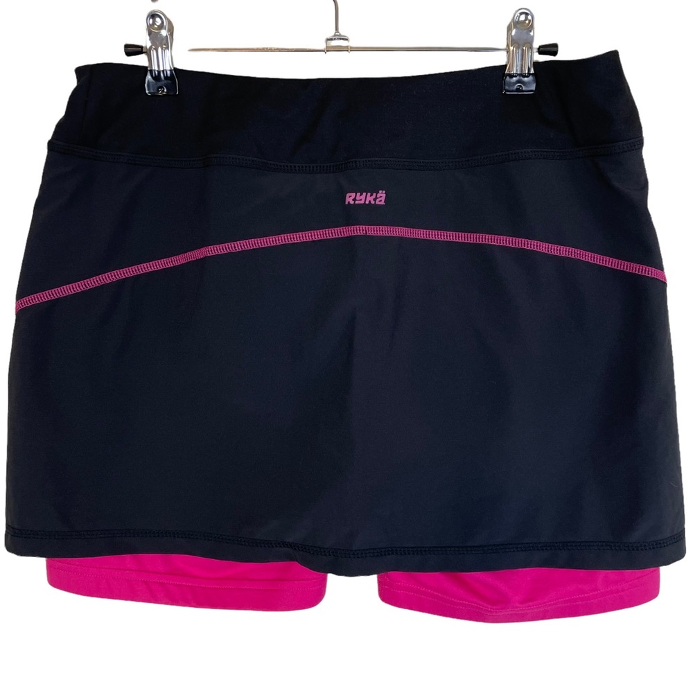 Ryka Workout Skort Black Pink Pockets Running Biking Size Medium Spandex Blend M